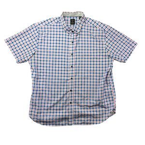 Michael Strahan Shirt Men's Extra Extra Large Pink Blue Slim Fit Short Sleeve